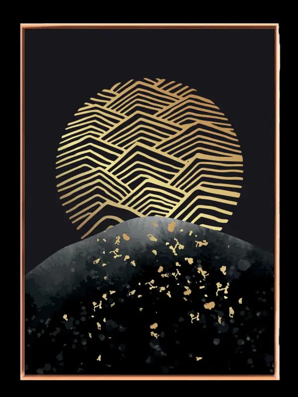Golden Abstract Sphere Plakat