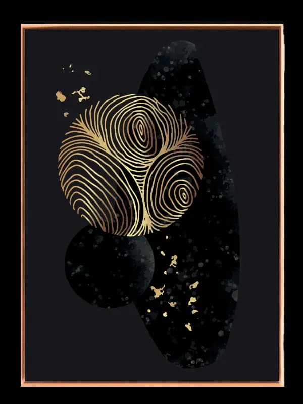 Golden Contour Orbits Plakat