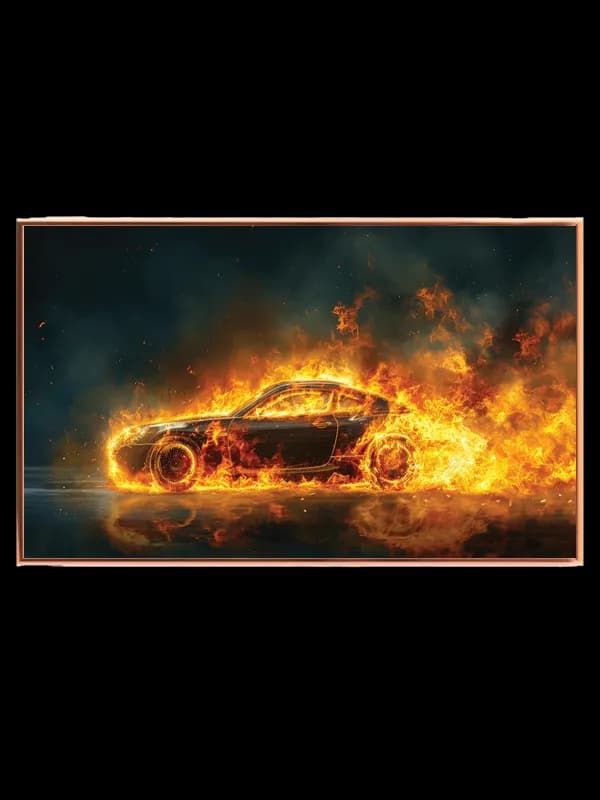 Flammende Sportsvogn Kunst